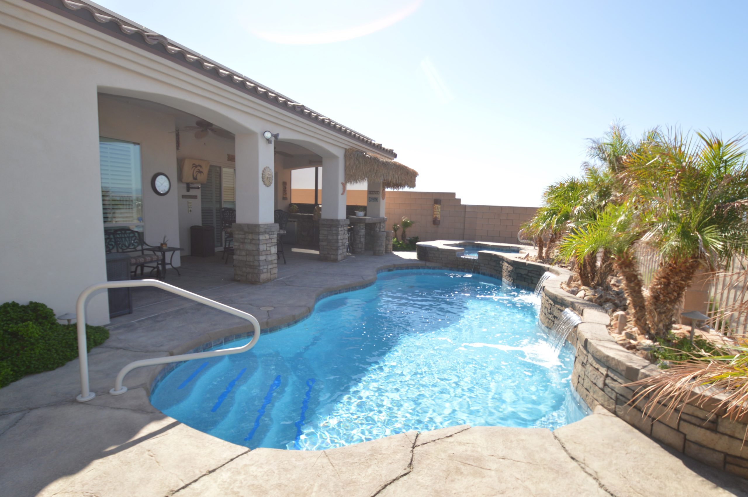 freeform fiberglass pool 10+ years old