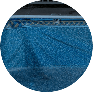 stretched vinyl liner in pool
