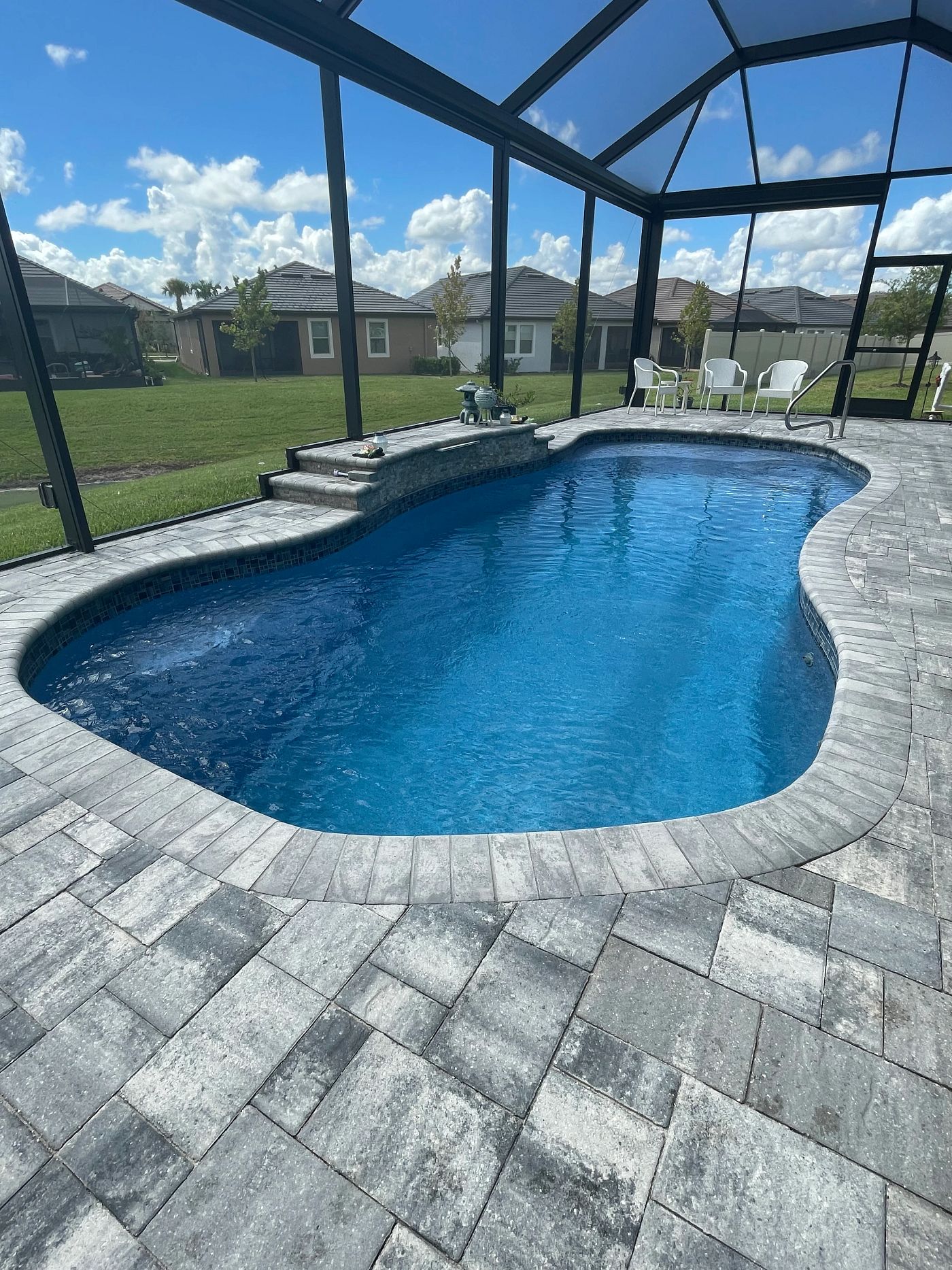 small fiberglass pool for beach house