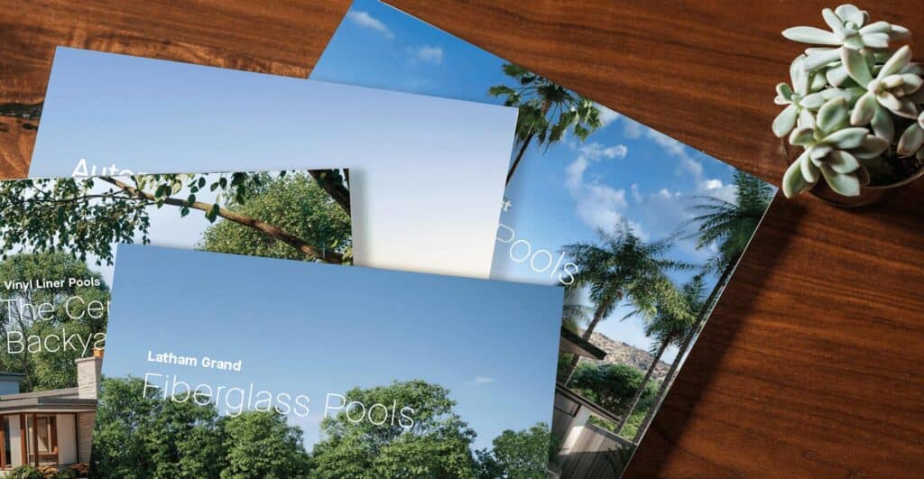 Latham Pool brochures on table